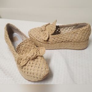 Dolce Vita Jaka Raffia Platform Espadrilles Loafers 9.5.   #Z18